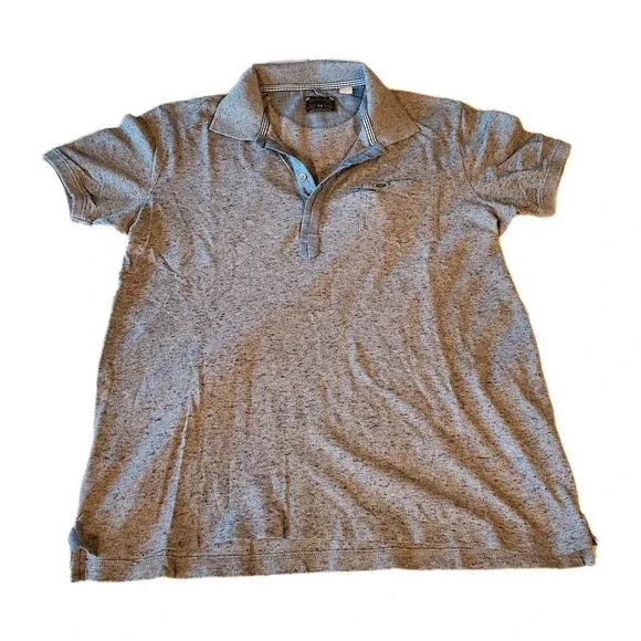 Diesel Co Work Wear Polo Shirt Men M SLIM FIT Gray Cotton Stretch Short Sleeve - Picture 1 of 8